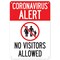 Signmission Public Safety Sign, Coronavirus Alert No Visitors Allowed, 7in X 5in Decal, OS-NS-D-57-25552 OS-NS-D-57-25552 - alternate 1